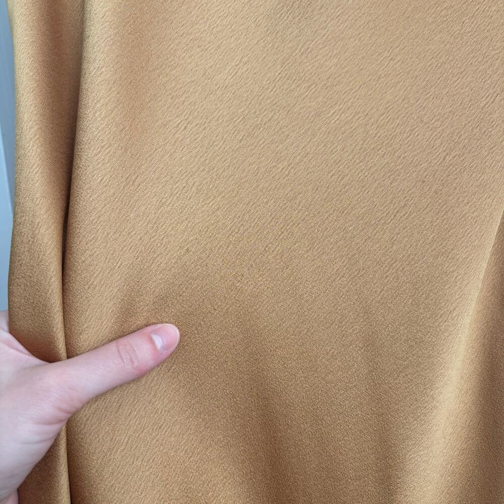 Jenny Yoo Marigold Gold Satin Cowl Neck Midi Dress Wedding Guest - Picture 14 of 16